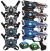 4 Laserguns mit Westen schwarz/blau + 2 Lasertag Ziele