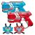 2 Connect-Laserpistolen + 2 Connect-Westen (rot und blau)