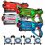 4 Laser Tag Pistole (grün, orange, blau, weiß) + 4 Westen