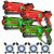 4 Active Laser Tag Pistole (grün, orange) + 4 Westen