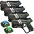 4 Connect Anti-Cheat Laser-Tag Pistolen (metallic grün, grau) + 2 Ziele