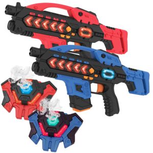 KidsTag Plus Lasertag-Set: 2 Lasertag-Gewehre + 2 Wasserdampfwesten
