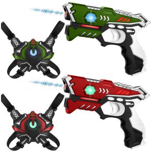 2 KidsTag Laserpistolen + 2 Westen - rot/grün