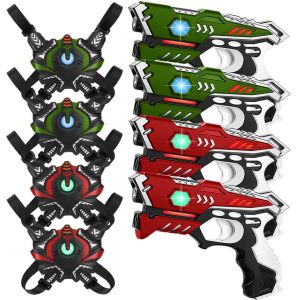 KidsTag Laser Tag Set - 4 laserpistolen + 4 westen - rot/grün