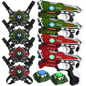 4 Laserguns mit Weste grün/rot + 2 Lasertag Ziele