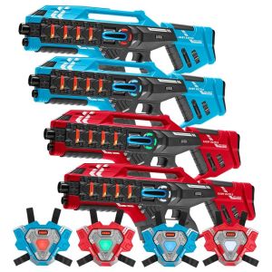 4 Mega Blasters - Rot/Blau + 4 Connect Westen