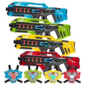4 Mega-Blaster – Blau/Rot/Grün/Gelb + 4 Connect Westen