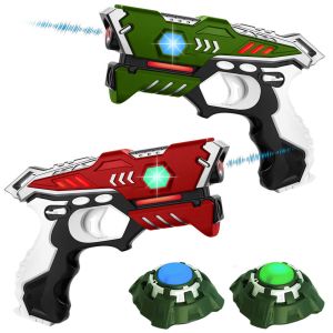 2 KidsTag Laser Tag Pistolen + 2 Ziele - Rot/Grün