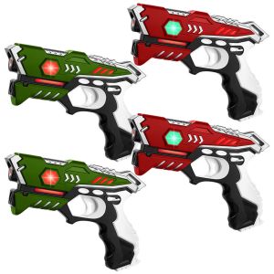 KidsTag Laser Tag Set: 4 Laserpistolen Rot/Grün