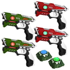 KidsTag Laser Tag set - 4 Laserguns Grün/Rot + 2 Ziele