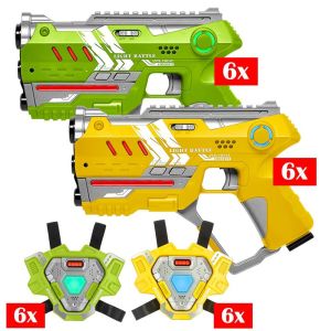 Light Battle Connect Lasergame Set - Gelb-Grün - 12 Laserguns + Westen