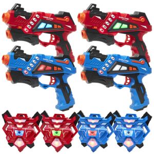 KidsTag Recharge Lasertag spielset P1 - 4 laserpistolen + Wasserdampfwesten - Rot/Blau