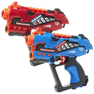 2 KidsTag Recharge P2 oplaadbare laserguns rood/blauw