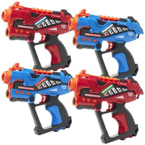 4 KidsTag Recharge P2 oplaadbare laserguns rood/blauw