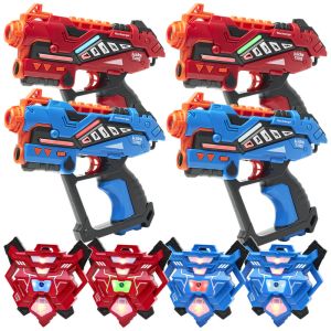 KidsTag Recharge P2 laserpistolen + Wasserdampfwesten - Rot/Blau