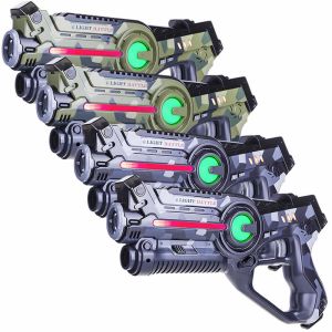 4 Laser Tag Pistolen (Camo Grün, Grau)