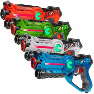4 Active Laser Tag Pistolen (Grün, Orange, Blau, Weiß)