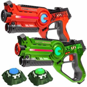 2 Active Laser Tag Pistole (Orange, Grün) + 2 Ziele