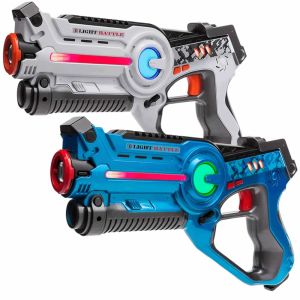 2 Active Laser Tag Pistolen (Weiß, Blau)