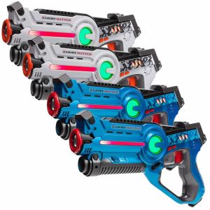 4 laser Tag Pistolen (Blau, Weiß)