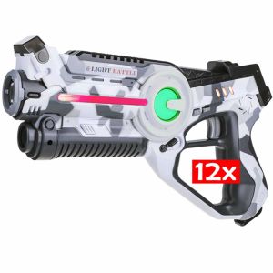 12 Active Laser Tag Pistolen (camo weiß)