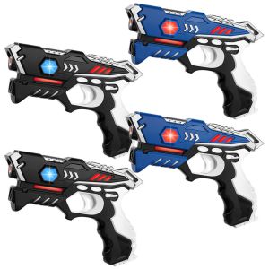 KidsTag Laser Tag Set: 4 Laserpistolen schwarz/blau