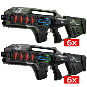 12 Connect Anti-Cheat Laser-Tag Gewehre (metallic grün, grau)