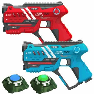 2 Anti-Cheat Laser Tag Pistolen (rot, blau) + 2 Ziele