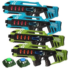 4 Anti-Cheat Laser Tag Gewehre (grün,blau) + 2 Ziele