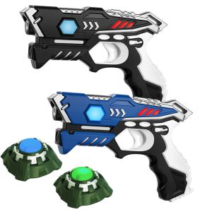 2 KidsTag Laser Tag Pistolen + 2 Ziele - Schwarz/Blau