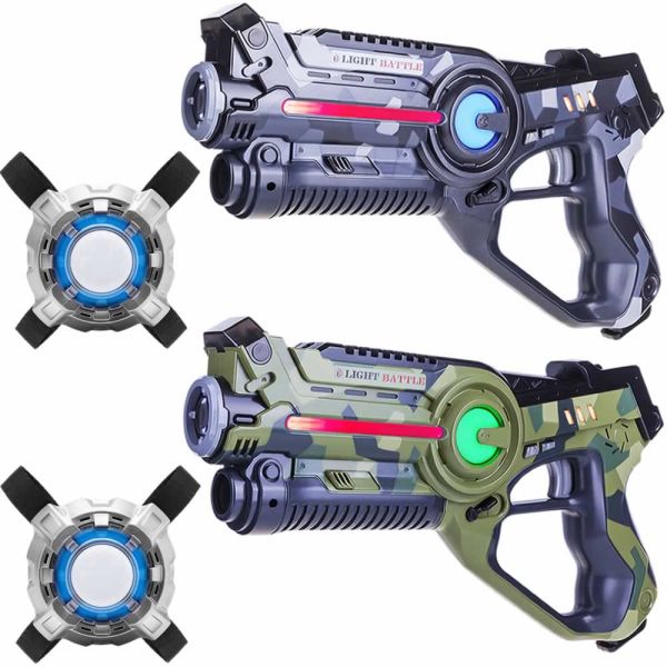 2 Westen Metallic Grün Grau 2 Light Battle Connect Laserpistolen 