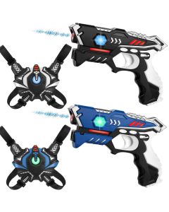 2 KidsTag Laserpistolen + 2 Westen - blau/schwarz